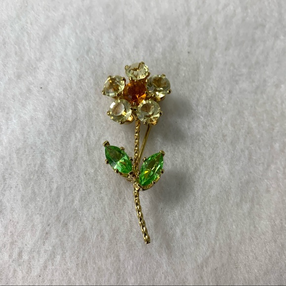 Nolan Miller Flower Pin Multi Colored and Gold - Picture 1 of 3